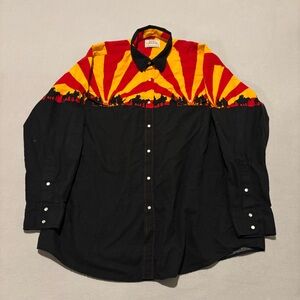 Ash Creek Size Large Multicolor Long Sleeves Pearl Snap Cowboy Western Stampede